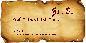 Zsámboki Dénes névjegykártya